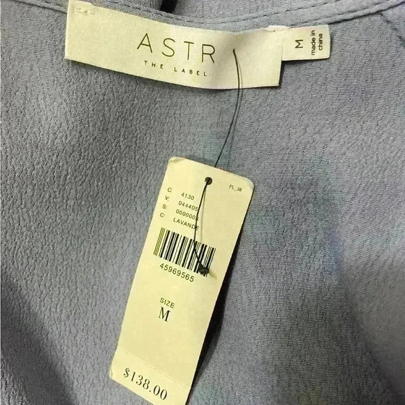 NWT ASTR The Label Crochet Sleeve, High-Low Midi Wrap Dress Size M - Picture 9 of 12